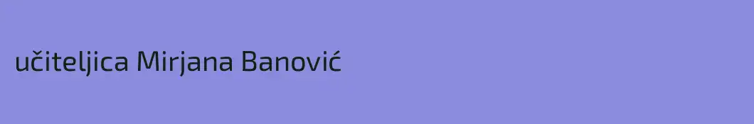 učiteljica Mirjana Banović